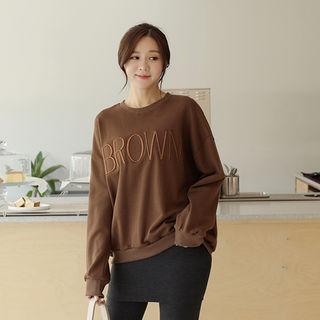 Letter-embossed Boxy Sweatshirt
