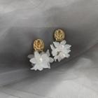 Flower Resin Alloy Dangle Earring 1 Pair - 925 Silver Needle - White - One Size