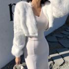 Long Sleeve V-neck Fluffy Cardigan