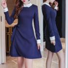 Collared Long-sleeve Minidress