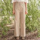 High-waist Wide-leg Cotton Pants