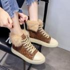 Leopard Print Furry Sneakers