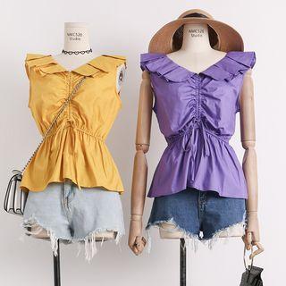 Tie-front Ruffled Vest