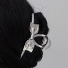 Bow Alloy Hair Clamp 2254a - Hair Clamp - Silver - One Size