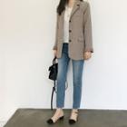 Three-button Check Blazer Beige - One Size