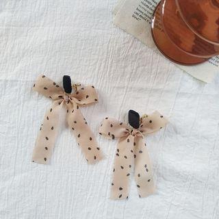 Polka Dot Ribbon Dangle Earring