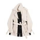 Color Panel Belted Trench Coat