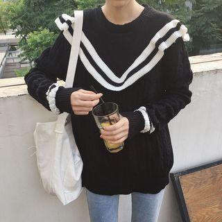 Frilled Trim Sweater