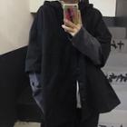 Hood Elbow-sleeve Shirt