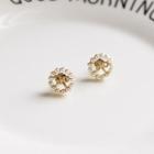Faux Pearl Bow Stud Earring 1 Pair - As Shown In Figure - One Size