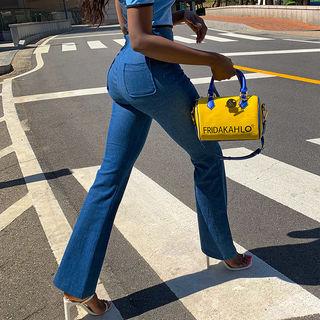Zip-detail Boot-cut Jeans