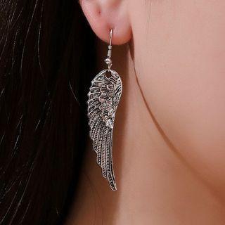 Feather Drop Earring 1 Pair - 01-11629 - Silver - One Size