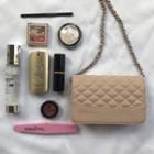 Quilted Panel Crossbody Chain Strap Bag