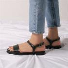Square-toe Pleather Sandals