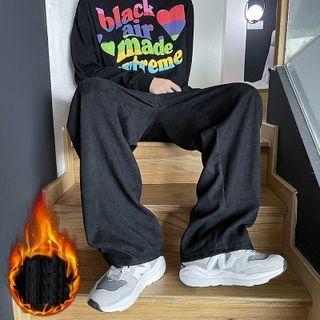 Fleece Lined Corduroy Straight Leg Pants