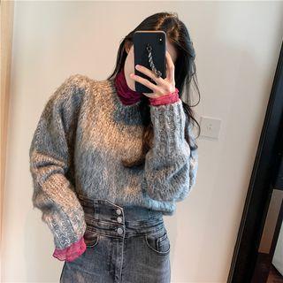 Long-sleeve Mock-neck T-shirt / Furry Sweater