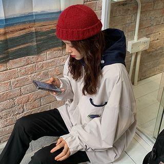 Hooded Zip Jacket Khaki - One Size