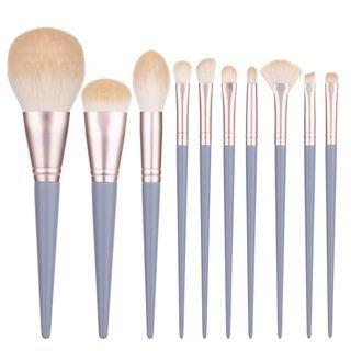 Set Of 10: Makeup Brush Blue - One Size
