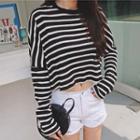 Striped Cropped Long-sleeve Top