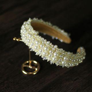 Wedding Faux Pearl Headband As Shown In Figure - One Size