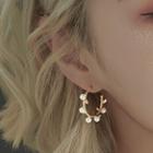 Faux Pearl Branch Hoop Earring