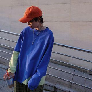 Mock Two-piece Paneled Pullover