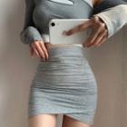 Irregular Ruched Mini Skirt
