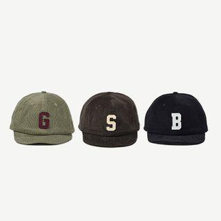 Embroidered Letter Corduroy Cap