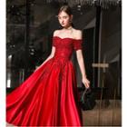 Embellished Off-shoulder A-line Evening Dress