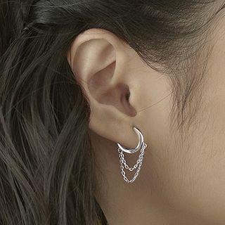 Chain Drop Hoop Earring