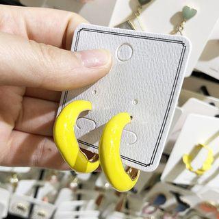 Open Hoop Earring 1 Pair - Yellow - One Size