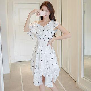 One-shoulder Pattern A-line Dress