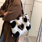 Cow Print Fluffy Tote Bag