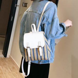 Rhinestone And Studs Faux Leather Backpack