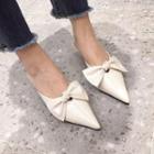 Low Heel Bow Pointy Mules