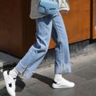 Rolled-up Wide Leg Jeans