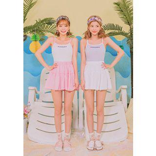 Band-waist Frilled Mini Skort