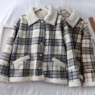 Fleece-lined Checker Woolen Jacket