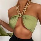Chunky Chain-strap Cropped Camisole Top