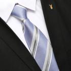 Striped Neck Tie Zsld042 - Stripe - Blue & Gray - One Size
