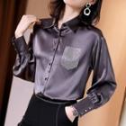 Rhinestone Genuine Silk Blouse