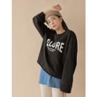 Tie-back Letter-printed Pullover