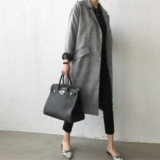 Flap-pocket Glen-plaid Coat