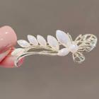 Butterfly Faux Pearl Alloy Hair Clip Ly1638 - White - One Size