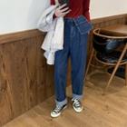 Detachable Pouch Straight-cut Jeans