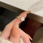 Flower Alloy Open Ring Gold - One Size