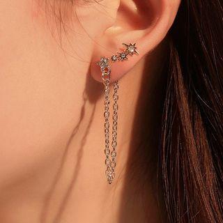 Rhinestone Star Chain Dangle Earring