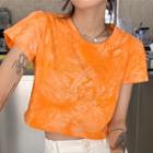 Short-sleeve Cropped Tie-dye T-shirt