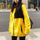 Two-tone Hooded Jacket Black & Yellow - One Size
