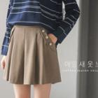Zip-side Metallic-button Culottes